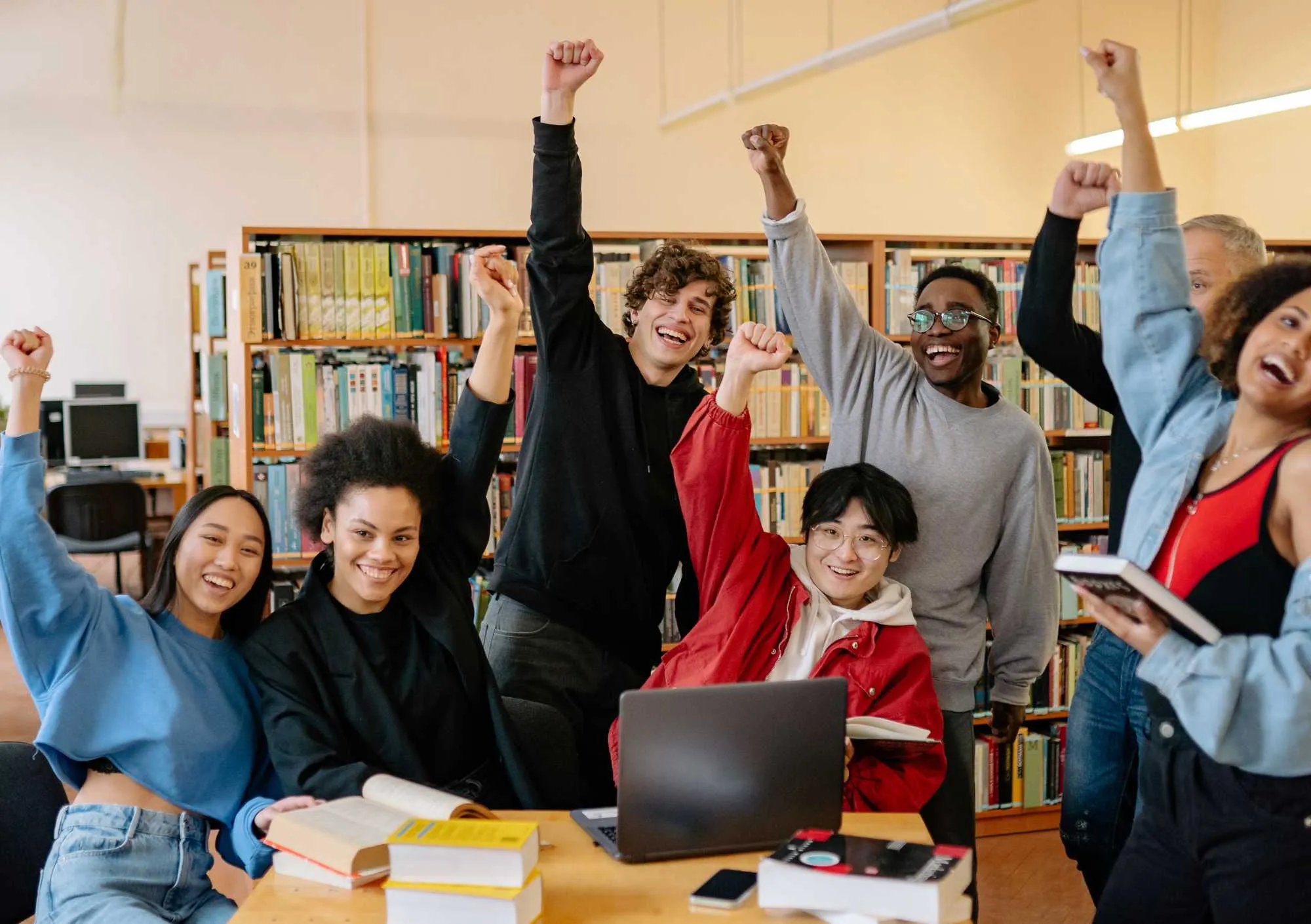 Students working on robotics project